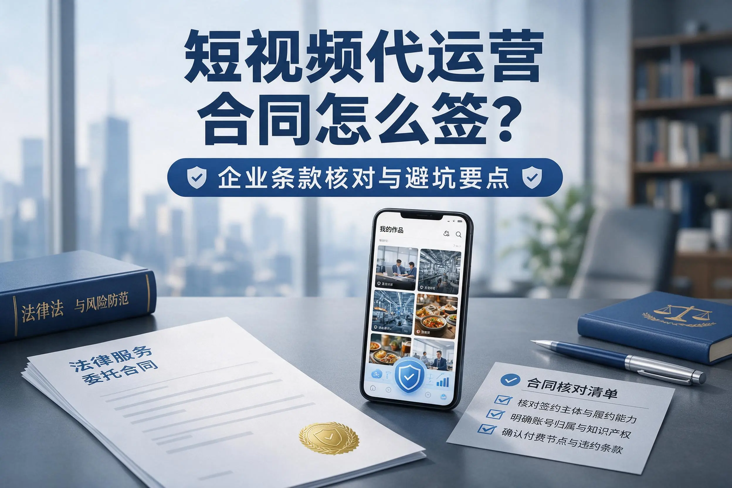 短视频代运营合同怎么签?五家渠企业条款核对与避坑要点