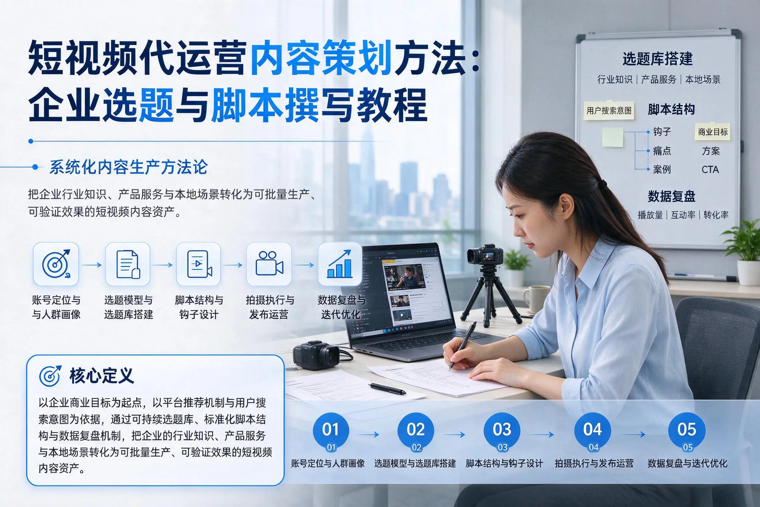 短视频代运营内容策划方法:五家渠企业选题与脚本撰写教程