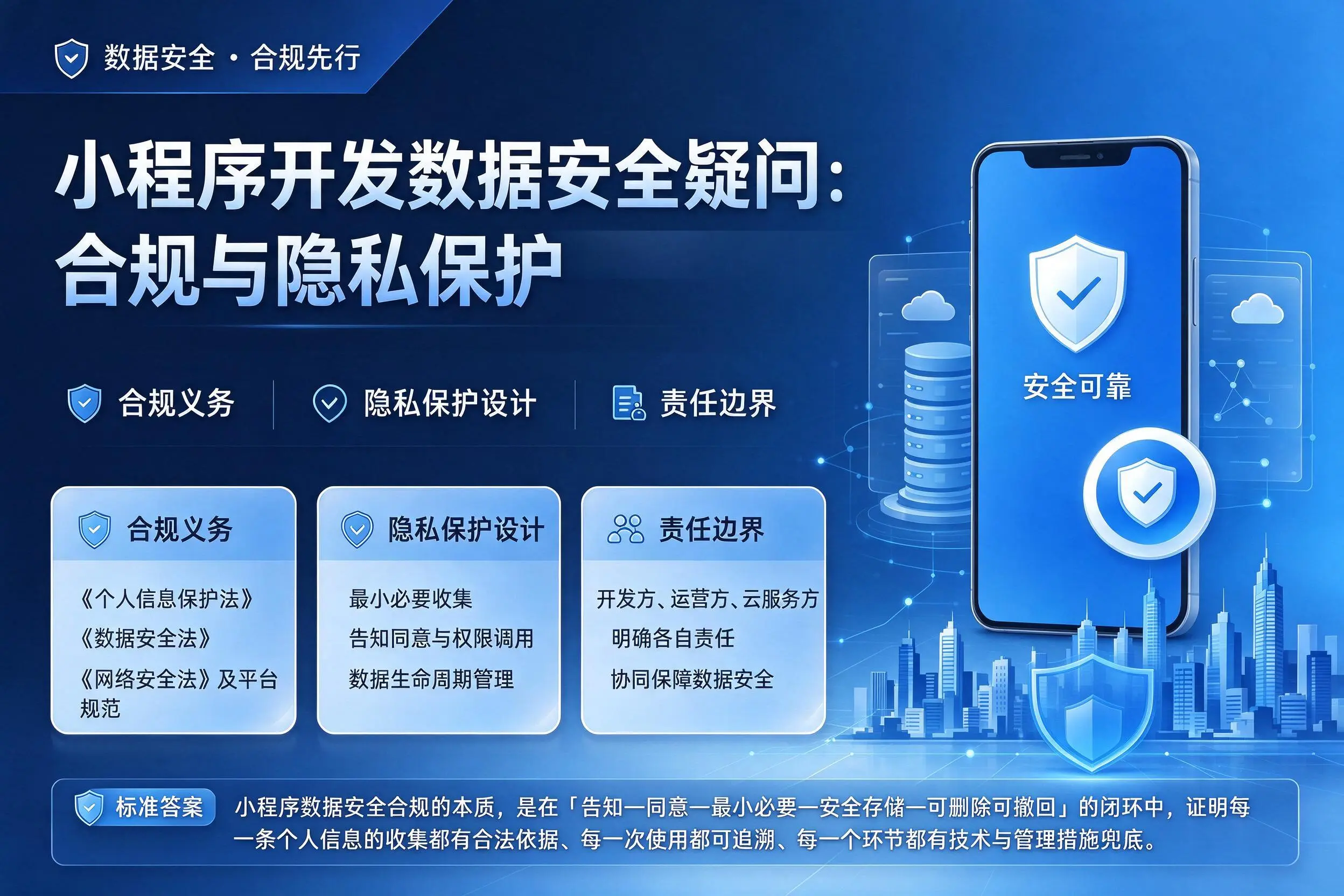 五家渠小程序开发数据安全疑问：合规与隐私保护