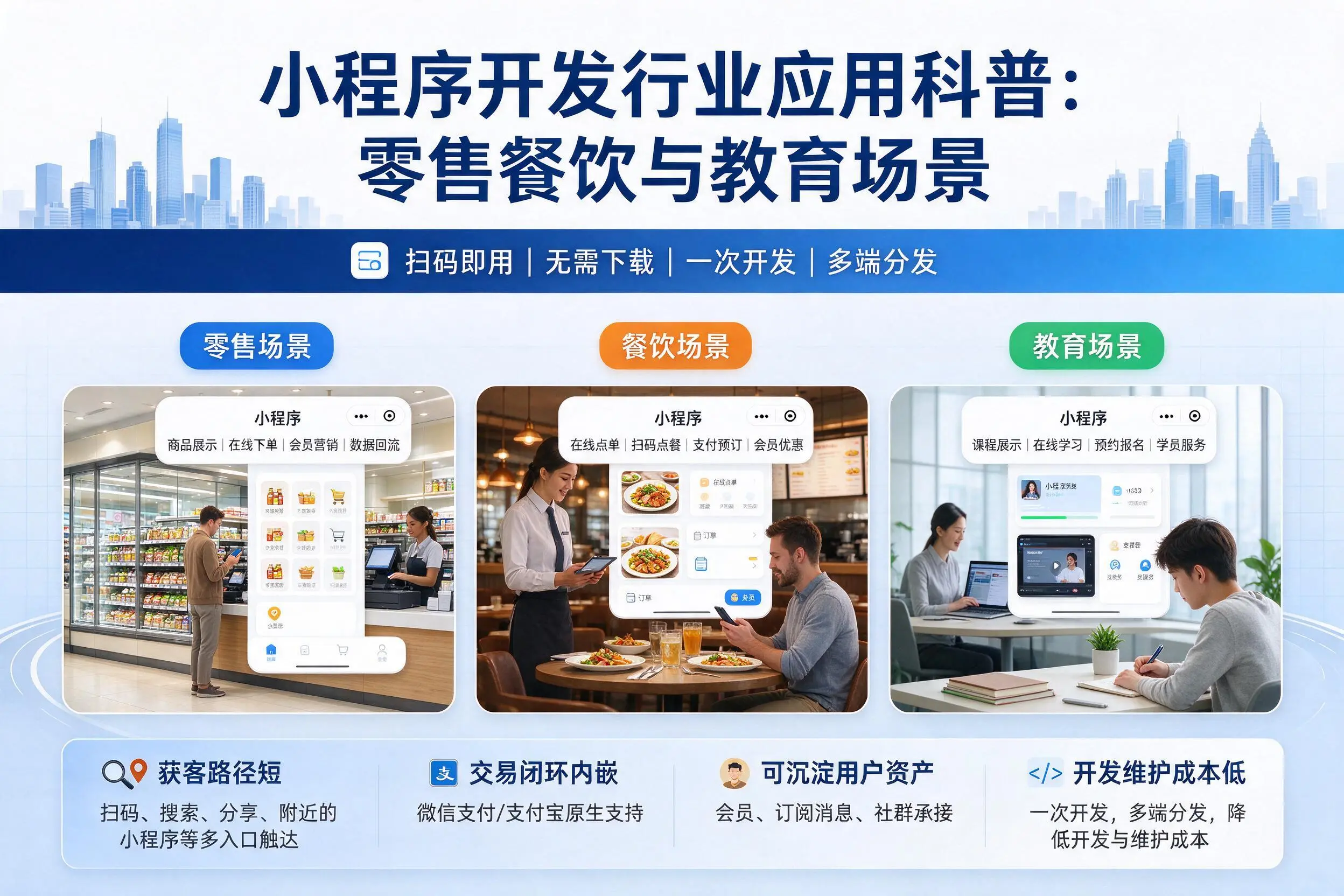 五家渠小程序开发行业应用科普：零售餐饮与教育场景