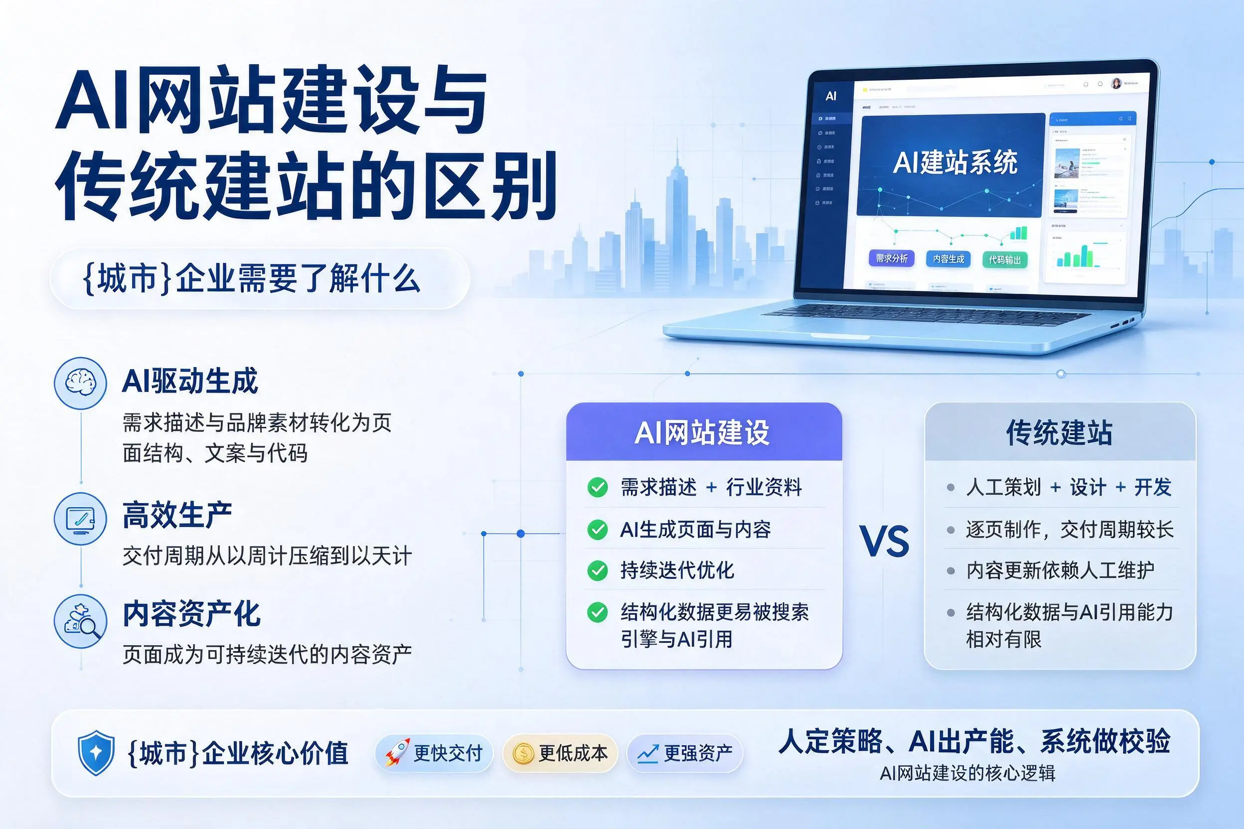AI网站建设与传统建站的区别，五家渠企业需要了解什么