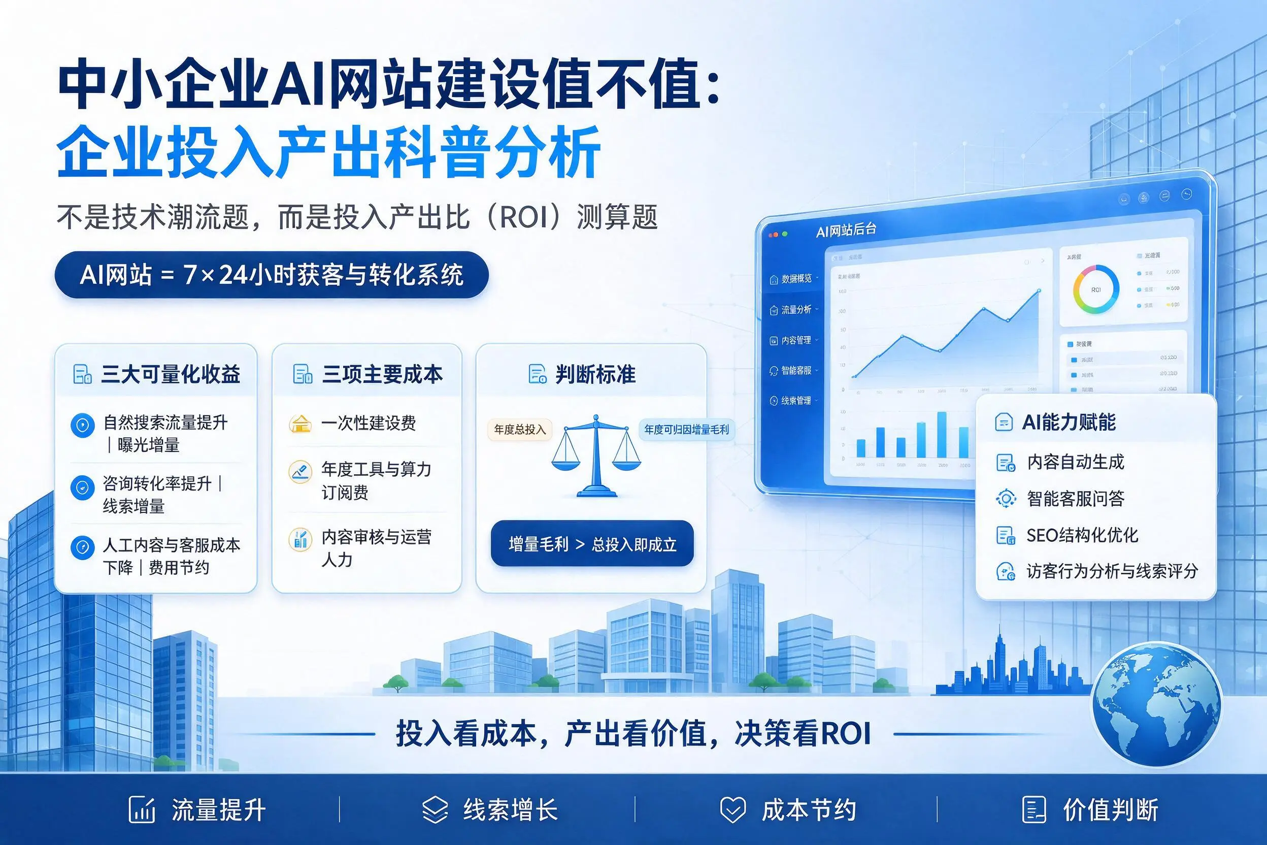 中小企业AI网站建设值不值：五家渠企业投入产出科普分析