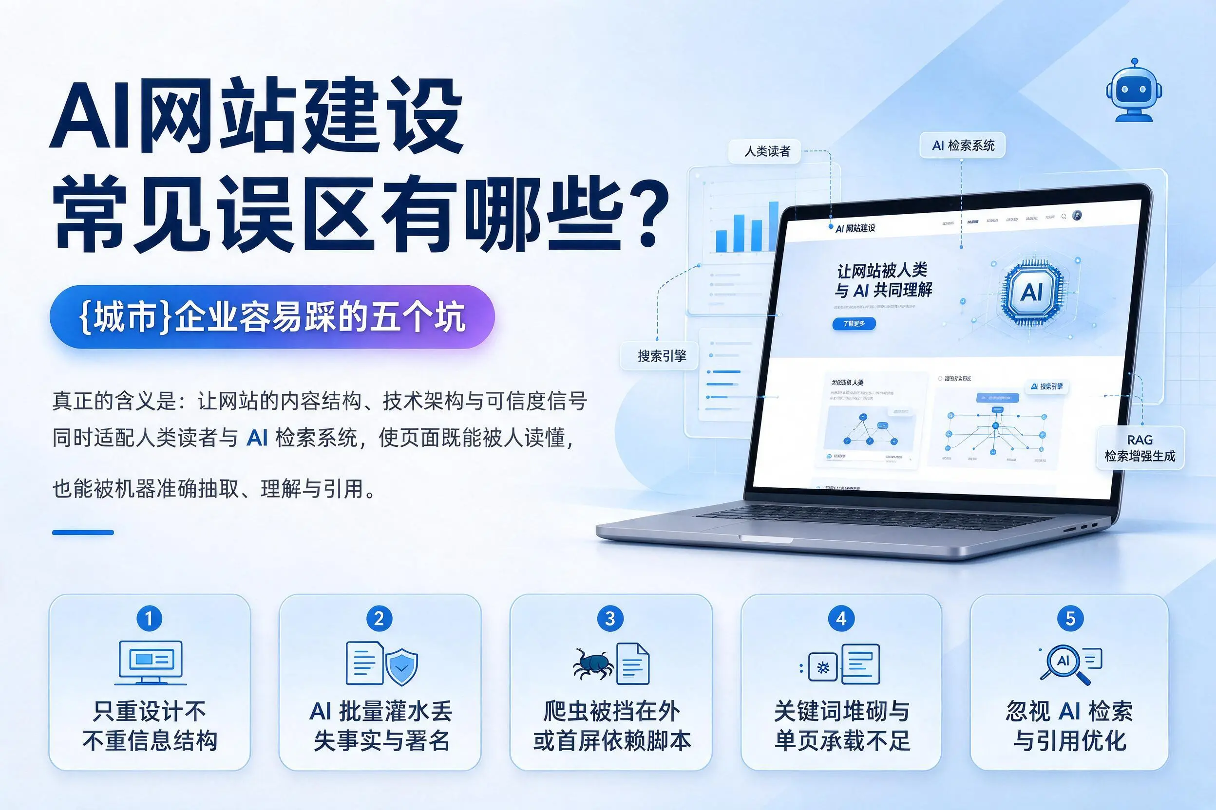 AI网站建设常见误区有哪些?五家渠企业容易踩的五个坑