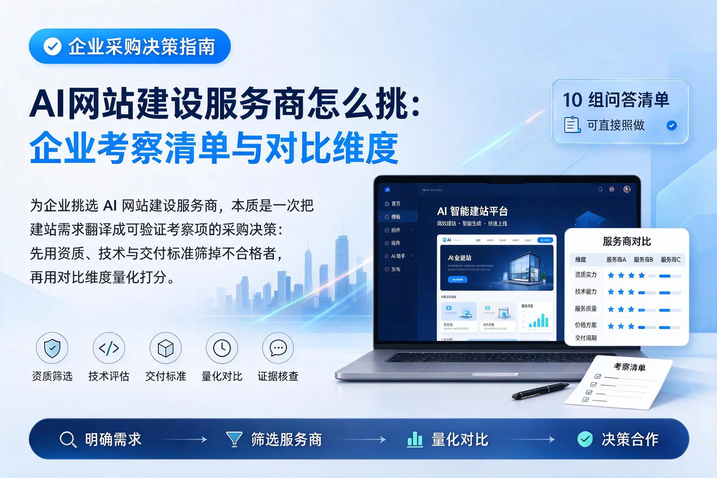AI网站建设服务商怎么挑:五家渠企业考察清单与对比维度