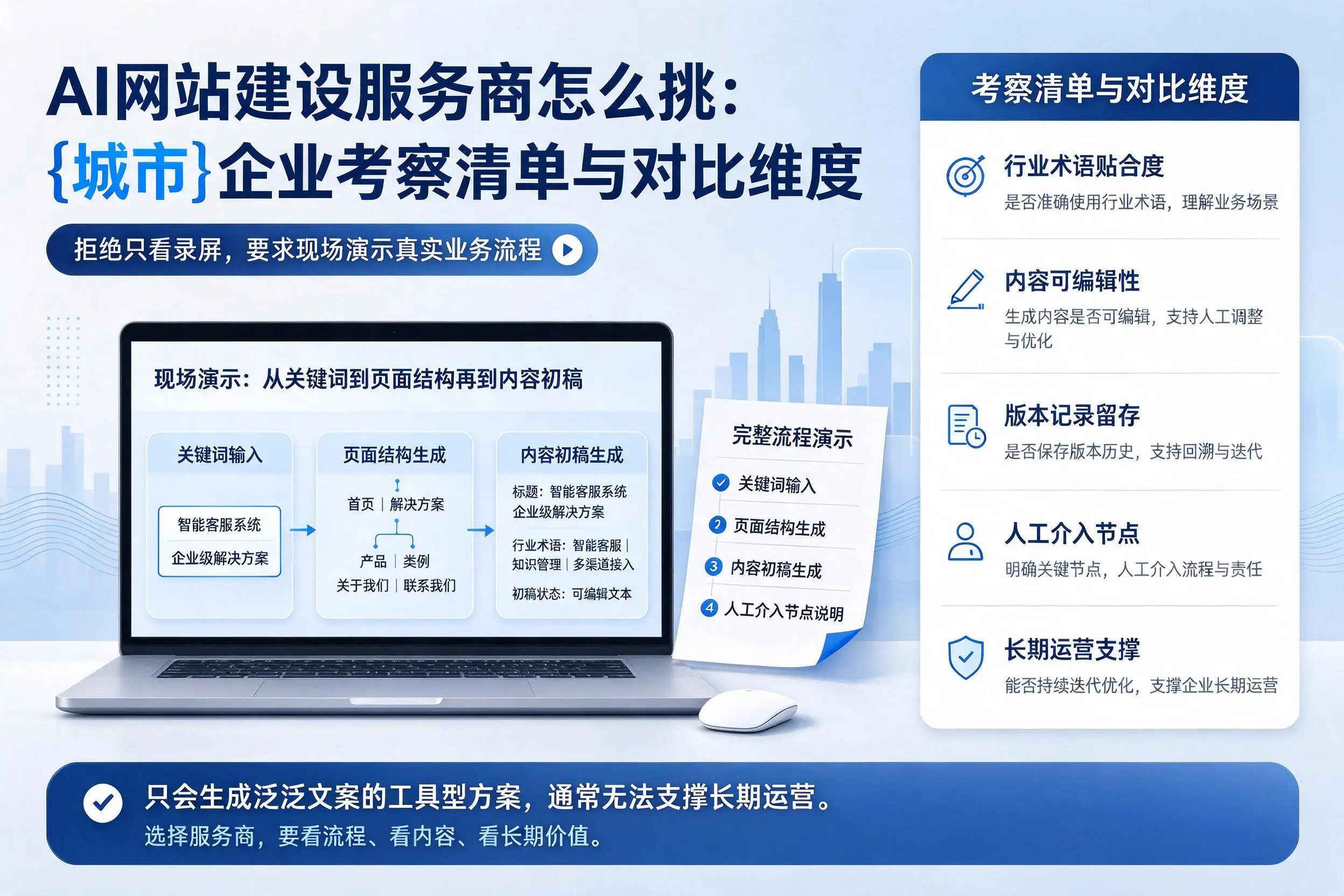 AI网站建设服务商怎么挑:五家渠企业考察清单与对比维度