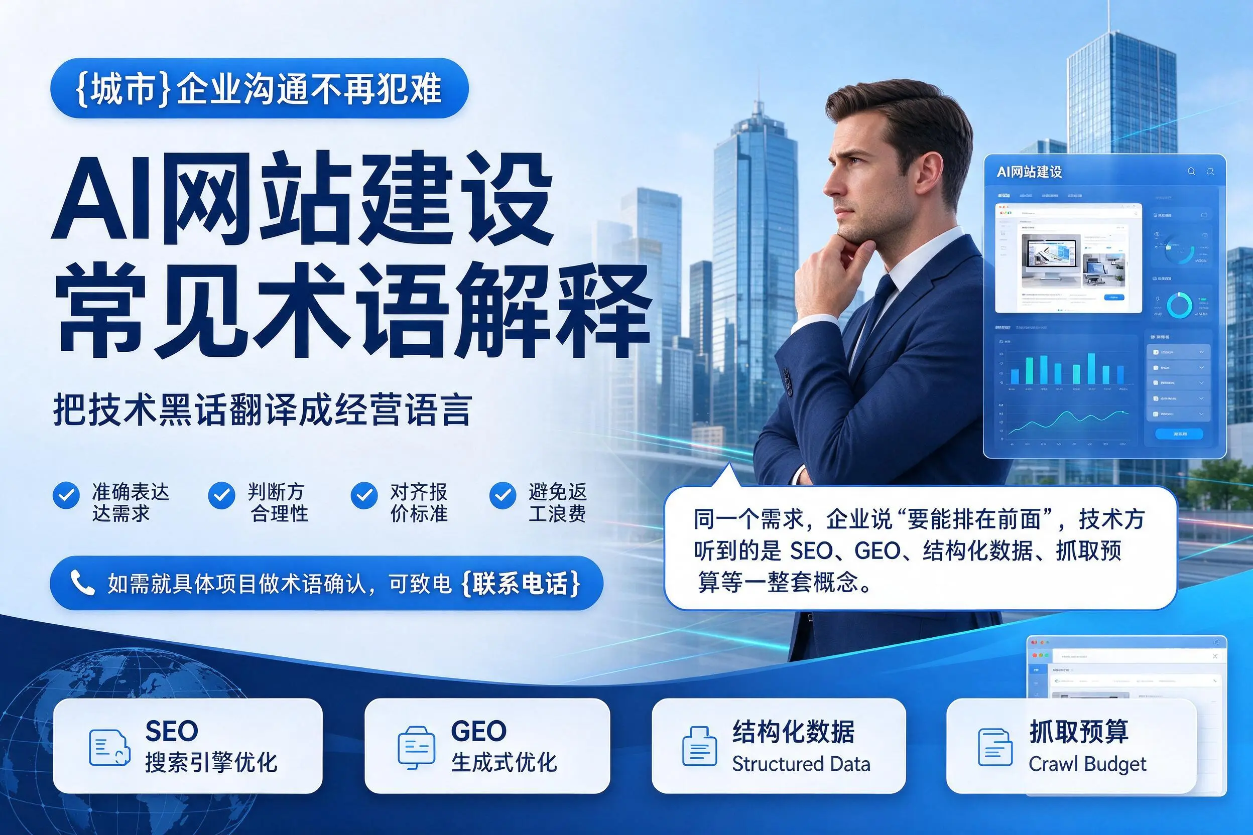 AI网站建设常见术语解释,五家渠企业沟通不再犯难