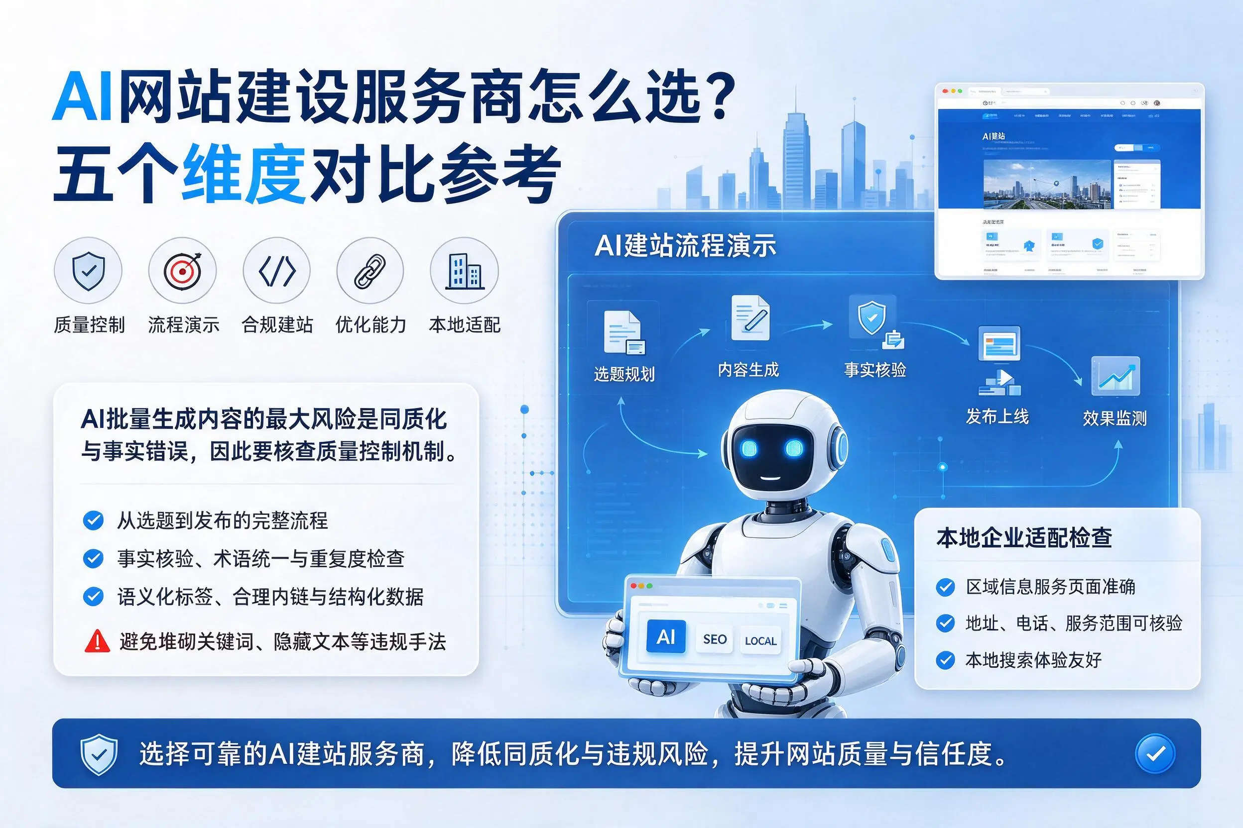 五家渠AI网站建设服务商怎么选？五个维度对比参考